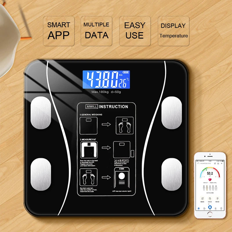 Báscula Digital Inteligente de Baño con Análisis Corporal