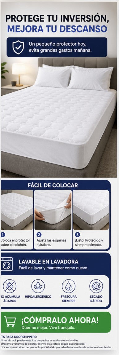 CUBRE COLCHON IMPERMEABLE