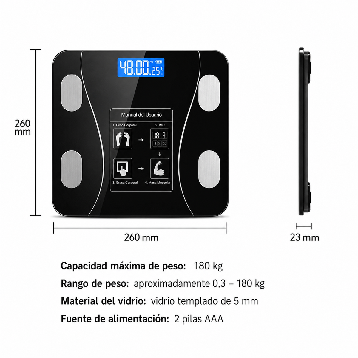Báscula Digital Inteligente de Baño con Análisis Corporal