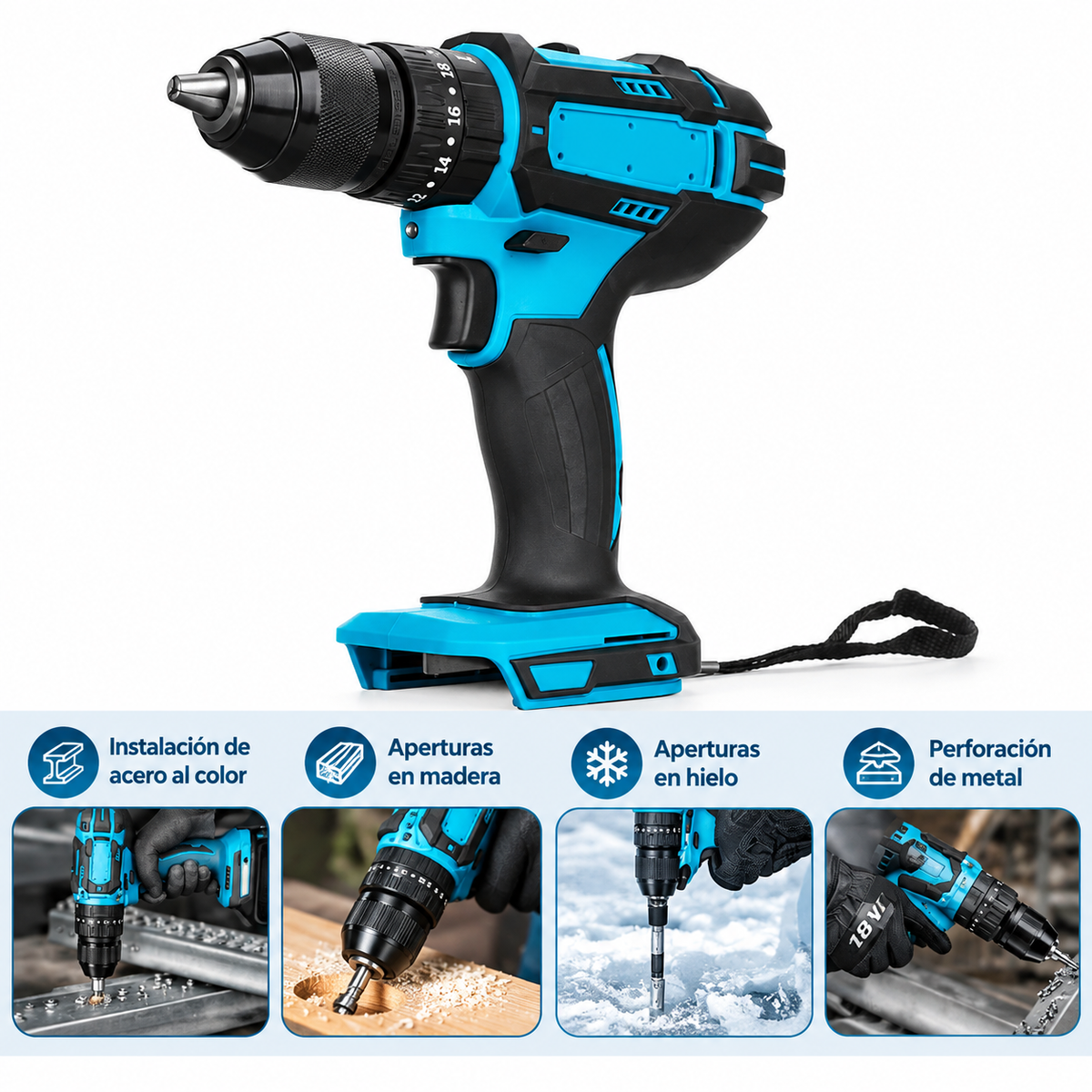 TALADRO INALAMBRICO 2 BATERIAS 96V