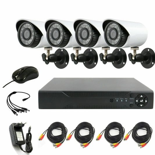 Kit CCTV 4 Cámaras con DVR AHD 1.3–5MP Visión Nocturna