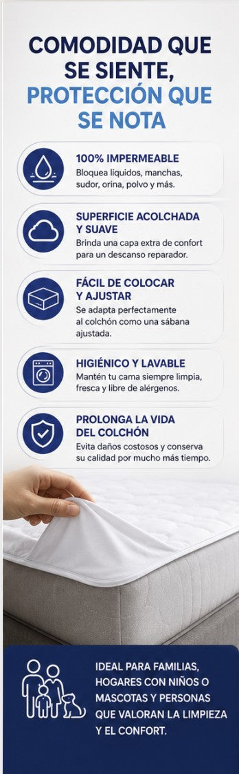 CUBRE COLCHON IMPERMEABLE